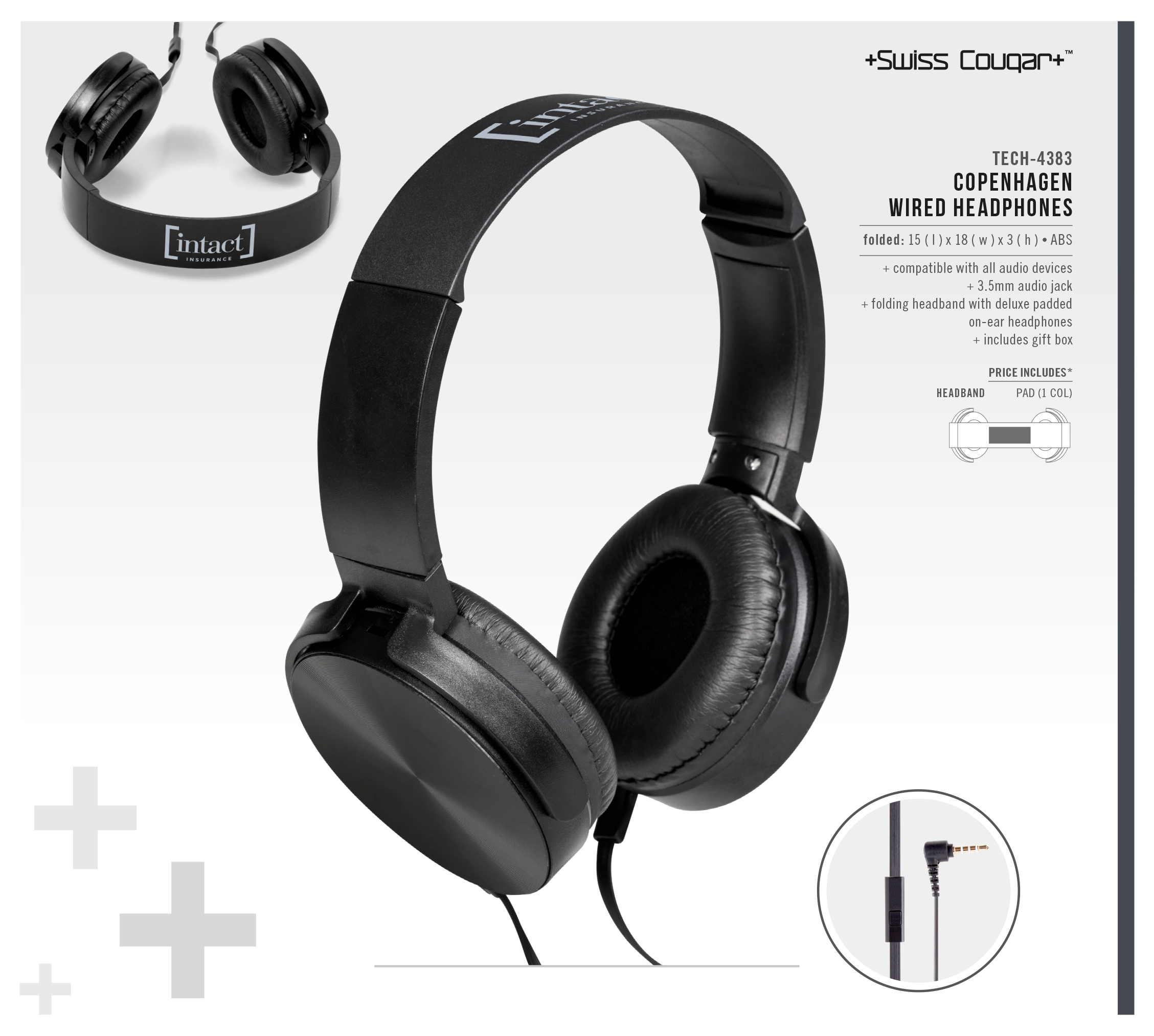 TECH-4383 - Swiss Cougar Copenhagen Wired Headphones - Catalogue Image